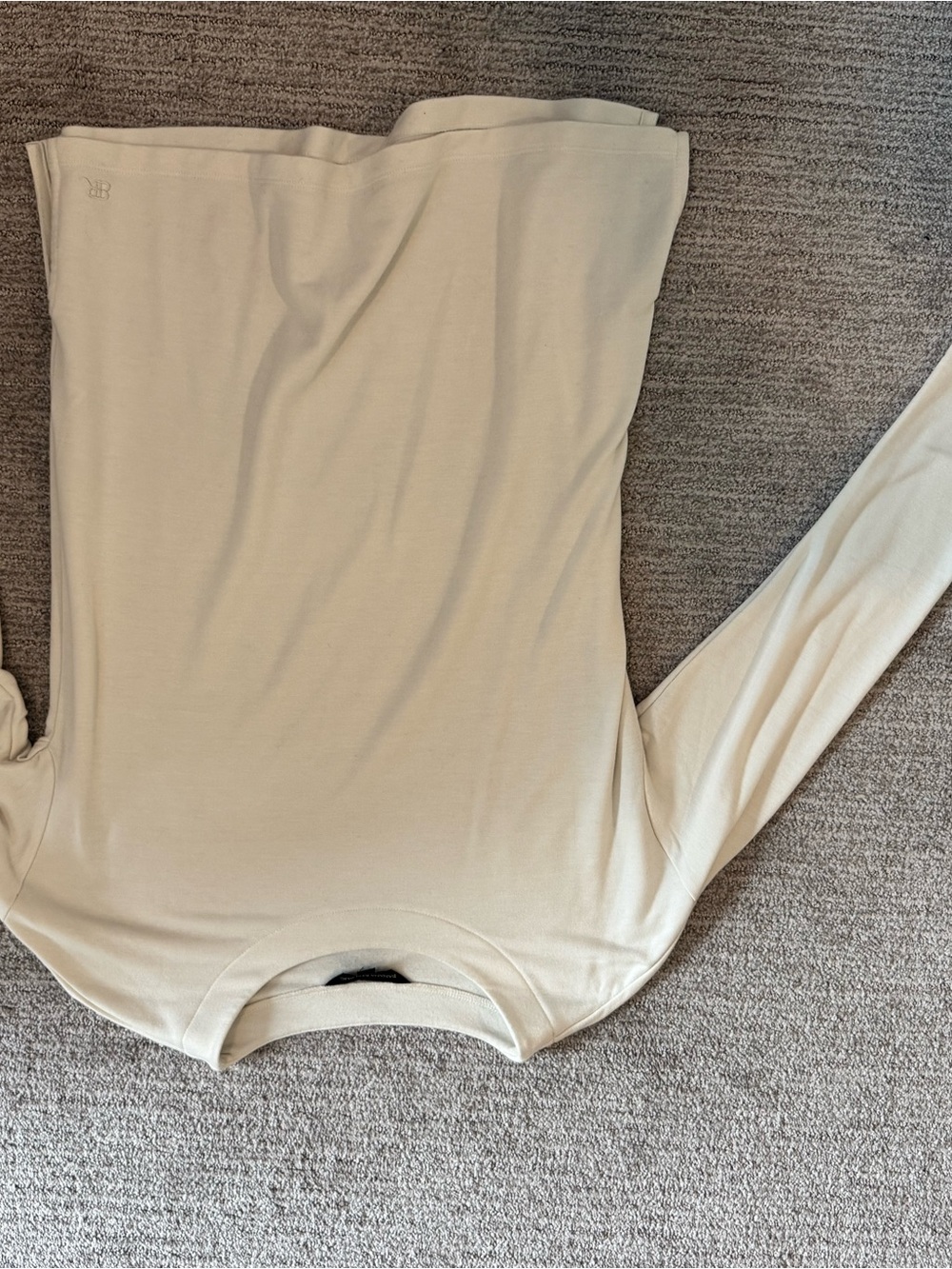 Banana Republic Cream Long-Sleeve Crewneck Top